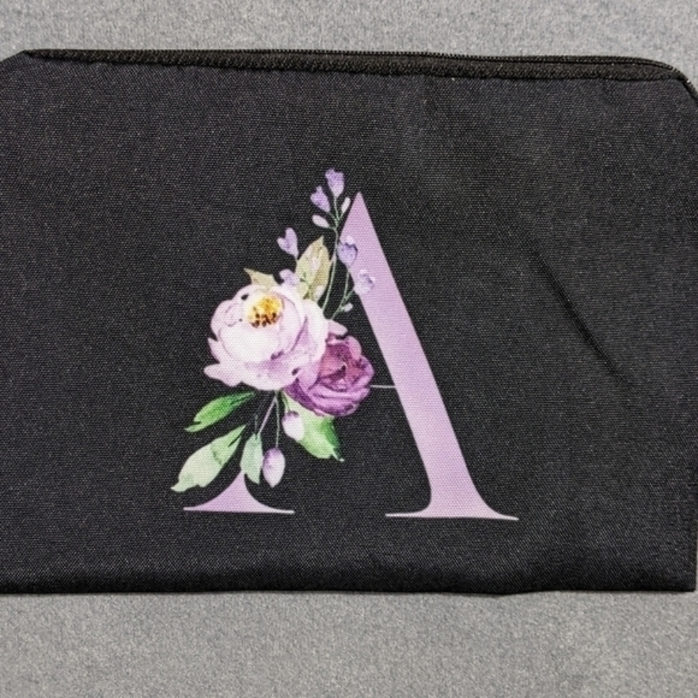 NEW monogram letter "A" cosmetic‎ makeup bag